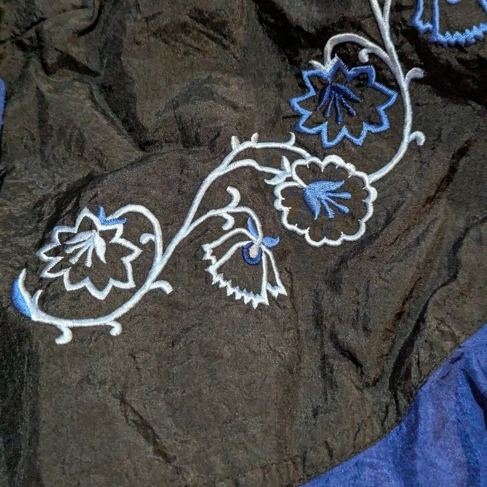 Vintage 80s 90s Lavon Retro Embroidered Windbreaker Jacket Blue XL